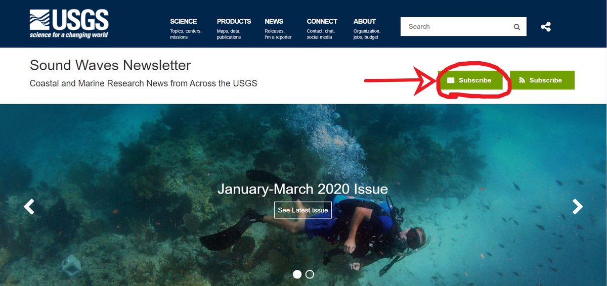 USGSCoastChange's tweet photo. Have you subscribed to our #newsletter yet?! https://t.co/Nrz2v7LBUL

#SoundWaves brings you #coastal and #marine #research news from across the #USGS, and with an all new format, it’s looking better than ever and super easy to navigate!

#sciencenewsletter #subscribe https://t.co/OBDKyVAkPE