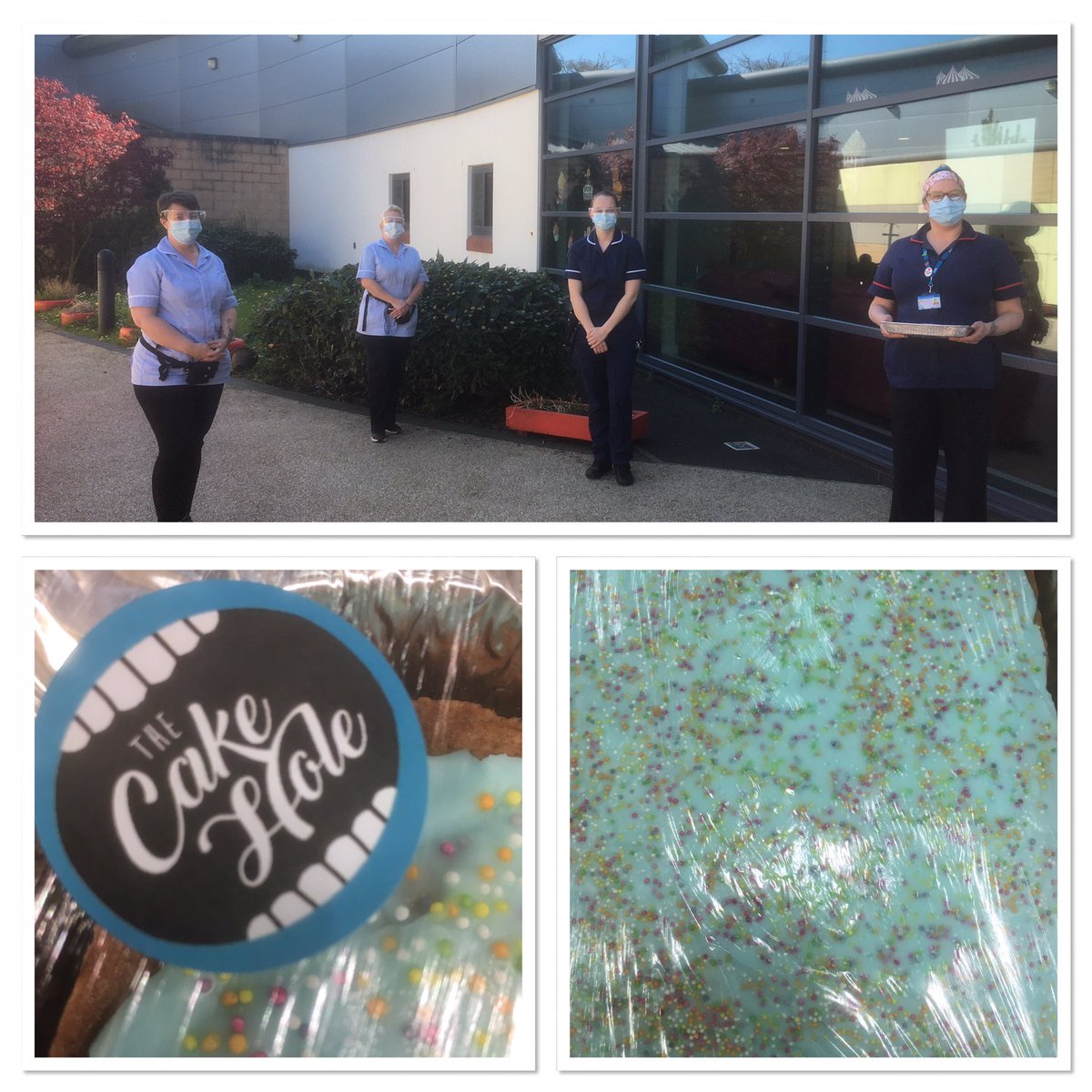 MatthewPotts8's tweet photo. Huge privilege to deliver The Cake Hole cakes to one of our low secure wards at  Guild Lodge @WeAreLSCFT . This team with @AmyHindle91 are working so hard to protect their patients and support each other.  Thanks to @eve_potts for organising. Feedback from the ward was YUM!! https://t.co/Ve2FkYUjUN