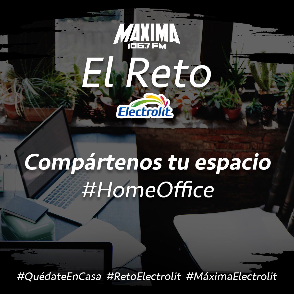 BonAguilarFM's tweet photo. Recuerda #QuedateEnCasa y participa en el #RetoElectrolit
Manda tu video o foto del lugar donde estas haciendo #HomeOffice y puedes ganar tu #KitElectrolit + comida que llegara hasta tu casa!
@MAXIMA1067FM y @Electrolit invitan!
#BonMorning https://t.co/Pg39b3jwqM