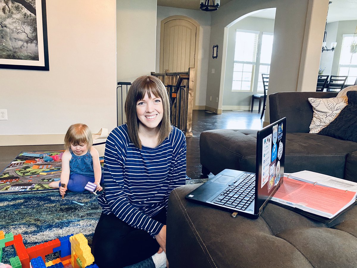 The reality of working from home with a toddler means I’m getting lots of practice with multitasking! #workingmama #teamslcsd #NBCTstrong