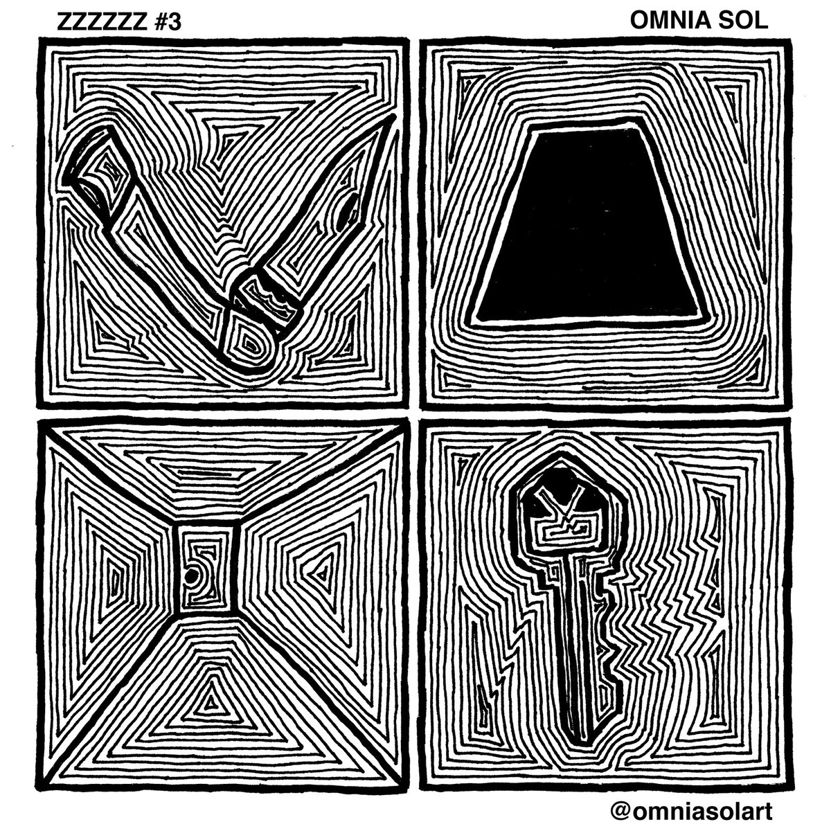 heavyshelltv's tweet photo. ZZZZZZ #3 by Omnia Sol
Patreon updates on Mondays and other social media on Wednesdays. Please consider supporting ZZZZZZ on Patreon at https://t.co/7RlLeBxf6H
#alternativecomics #comix #lineart #moire #opart #psyart #surrealism #dada #dreamcomic #occultart https://t.co/kb0JRgqFoX