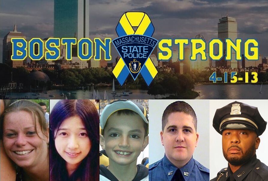 7 years ago this day terrorists attacked one of our state’s great traditions. We will never forget all who were hurt that day, and will seek always, through our constant vigilance, to honor their memories: Martin Richard. Krystle Campbell. Lu Lingzi. Sean Collier. Dennis Simmonds