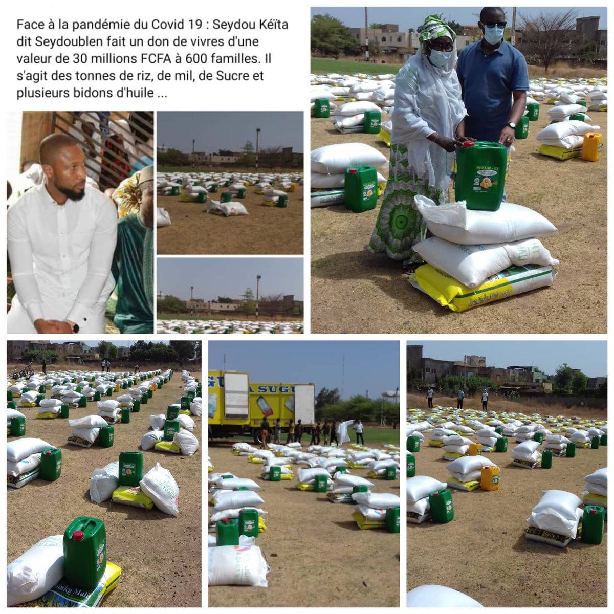 AfricanFtbl's tweet image. 🇲🇱 Seydou Keïta has donated food and personal protective equipment (PPE) to 600 families in Mali. 👏