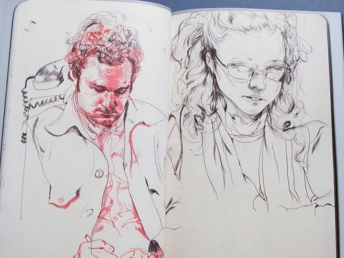 @arvalis on the internet, probably Hyung Tae Kim, even if i don't draw like that *at all* .. but at the time i was like "how does he do this??" and James Jean's ballpoint sketchbooks...! pure unadulterated drafstmanship 