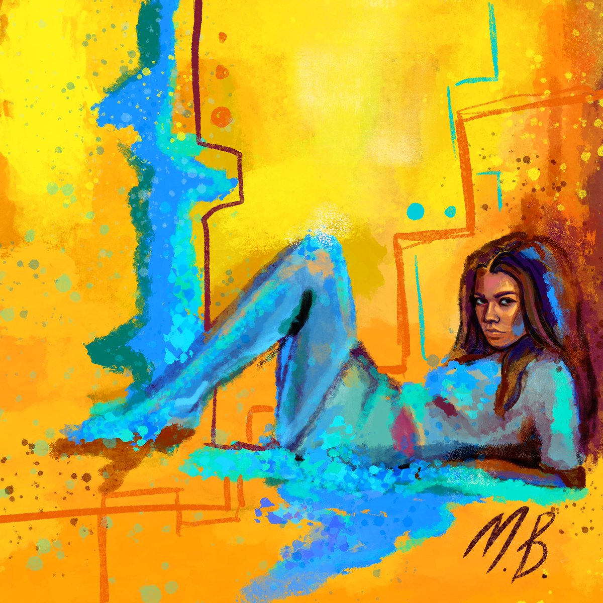 BegletsovaMary's tweet photo. yellow waterfall @Zendaya 
@euphoriaHBO 
#Zendaya https://t.co/NgIVetbraM