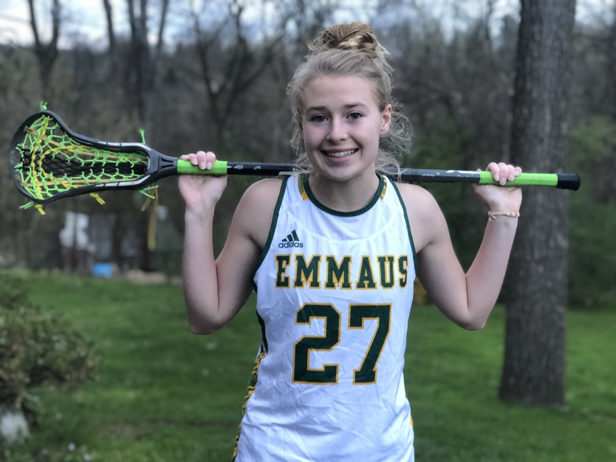 Emmausgirlslax's tweet photo. Senior Highlight: Captain Kaitlyn Csensits, #27, 4Year Varsity Midfielder. Fearless, Aggressive, Skilled, Dominant player on both ends of the field. Kaitlyn will be attending University of Richmond in the fall and continue her field hockey career with the Spiders. #kaitlyncsen https://t.co/rO7rd7yIIf