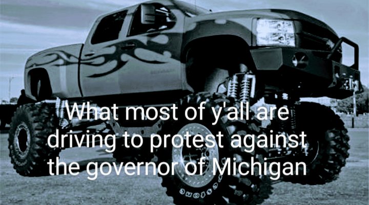 JetBomb25's tweet photo. #protest #michiganlockdown #Michigan #bigtrucklittledick #lansing #protestinlansing https://t.co/HctKhdLpoK