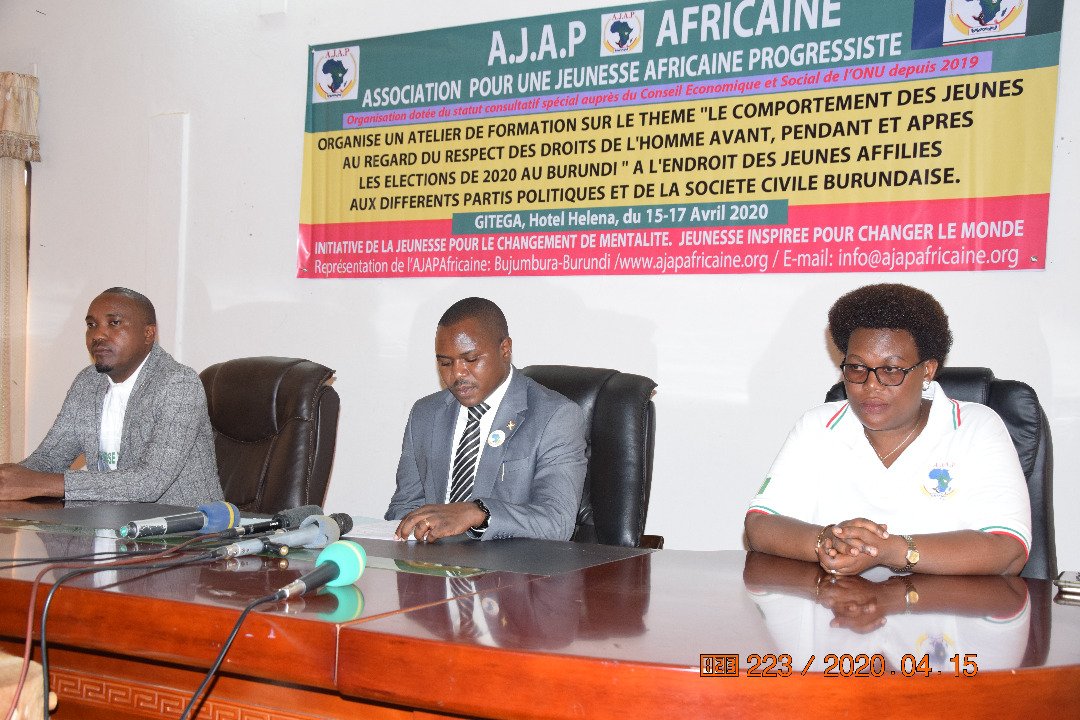 #Burundi Le Président et Représentant international de <a href="/ajapafricaine1/">AJAPAFRICAINE</a> @ajapnsengi1  indique que l’objectif de cette formation est de contribuer à la prévention des conflits électoraux afin de garantir l’assurance de la liberté, du renforcement de la cohabitation pacifique...