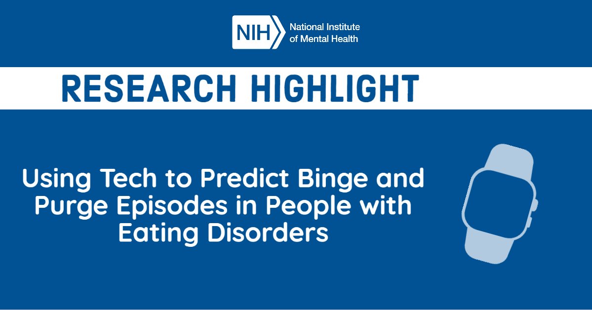 A NIMH-funded study spearheaded by <a href="/UNC/">The University of North Carolina at Chapel Hill</a>'s <a href="/cbulik/">Cynthia Bulik</a> is aiming to predict binge and purge episodes and intervene in real-time before they occur. Dr. Bulik is using an app, Recovery Record, which has been adapted for use on a smartwatch. Learn more: go.usa.gov/xvkAz