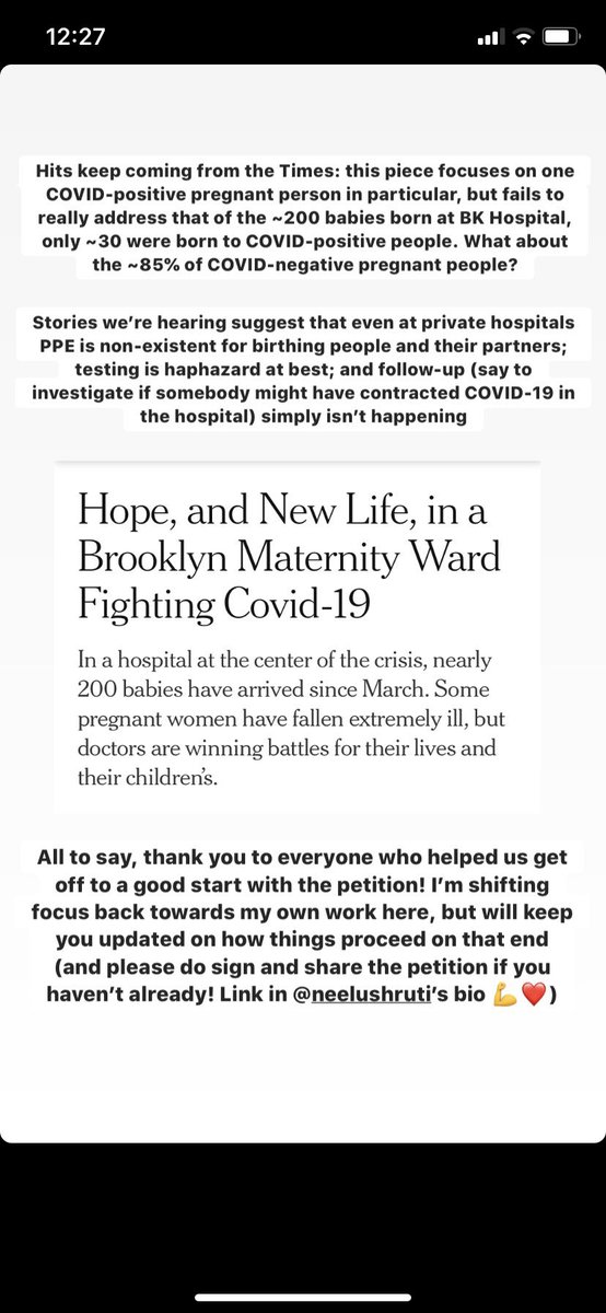 5/ Based on data from recent  @nytimes piece on birth during the pandemic at  #Brooklyn Hospital (and do check out the petition! Will link at end of thread)
