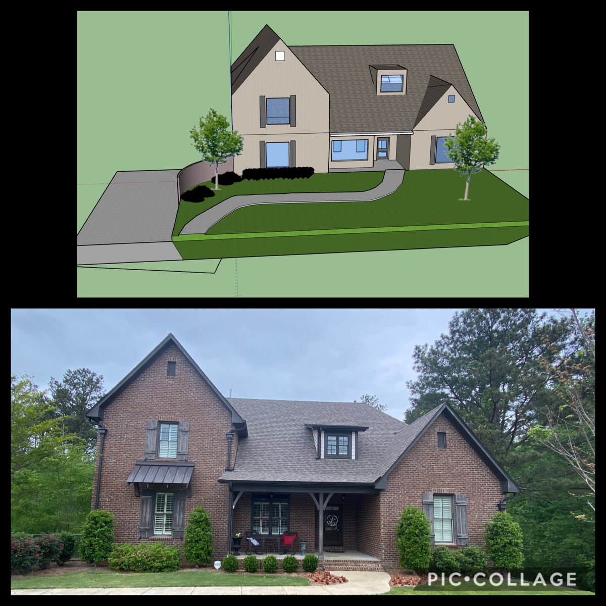 HTHSEngineering's tweet photo. I want to brag on one of my architecture students. After only a week of learning a new software package, Sketchup, she was able to recreate her house in amazing detail. I am proud of her hard work during this quarantine situation. #trussvillelearns #tcslearns #hthslearns #pltw https://t.co/XaMjUqnrAG