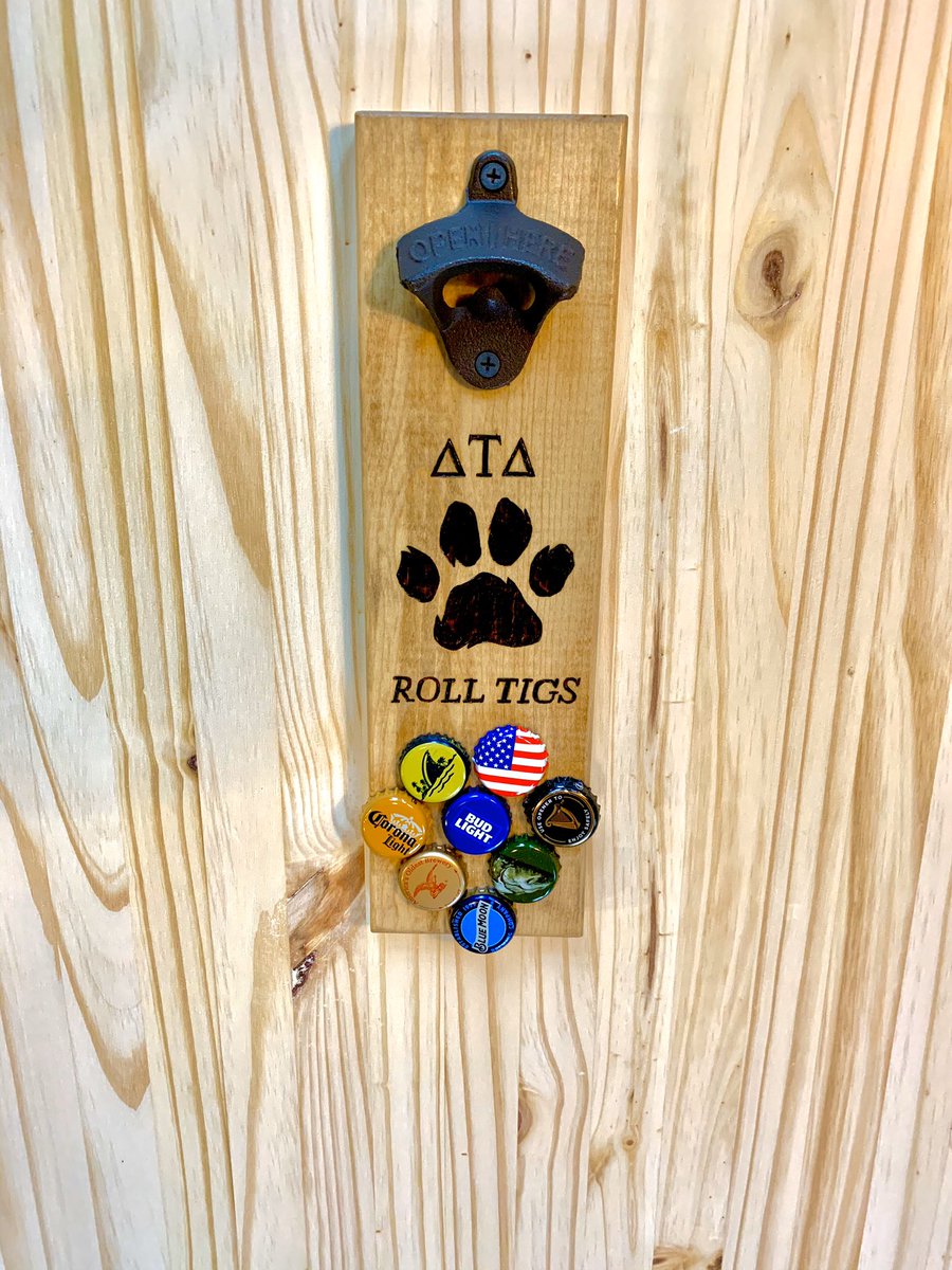 tables4tuition's tweet photo. Recent designs of Purdue’s Keady Court and ΔΤΔ. Also a new product! 
Check out the custom, wall mountable bottle opener &amp; magnetic cap catcher ! 
Alumni, soon-to-be Graduates, and passionate fans, consider a handmade personalized gift from TFT. Stay safe! https://t.co/YQaTeemXjP