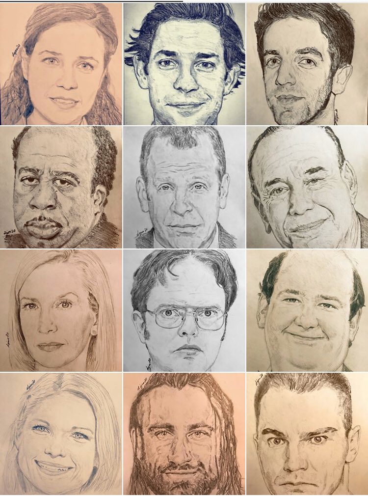 WrestleSketcher's tweet photo. Definitely a change of pace and my daughter, especially, has loved it! She wants to hang prints from @theofficenbc all over her room 😃 And I’ve watched enough @BarRescue for a lifetime. Please check me out on Instagram!! #SteveSignoreDraws #WrestleSketcher https://t.co/8yrrBdwnzM