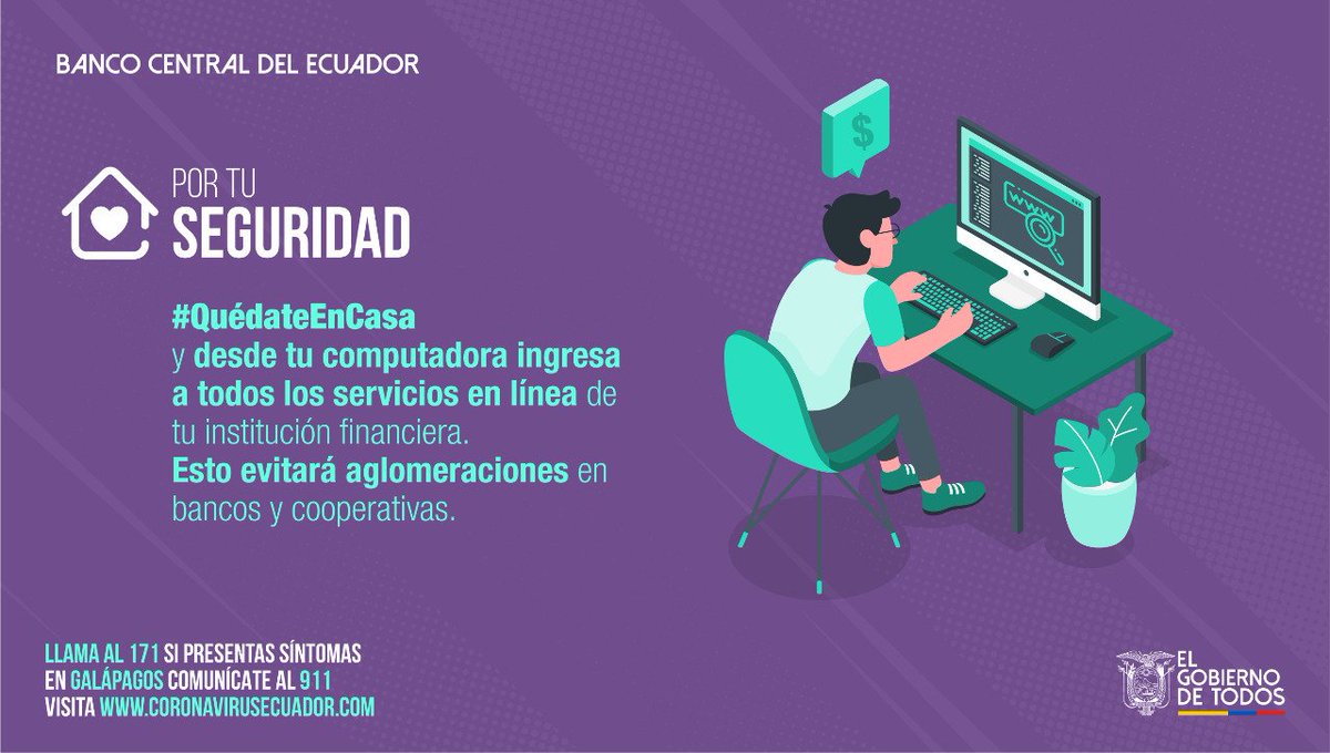 loshemisferiosp's tweet photo. #Ecuador 
Si no es necesario no salgas de tu casa, ingresa a todos los servicios en línea. 

#QuedateEnCasa #AEcuadorLoSacamosTodos #EcuadorSOS https://t.co/VqzEFTvgmY