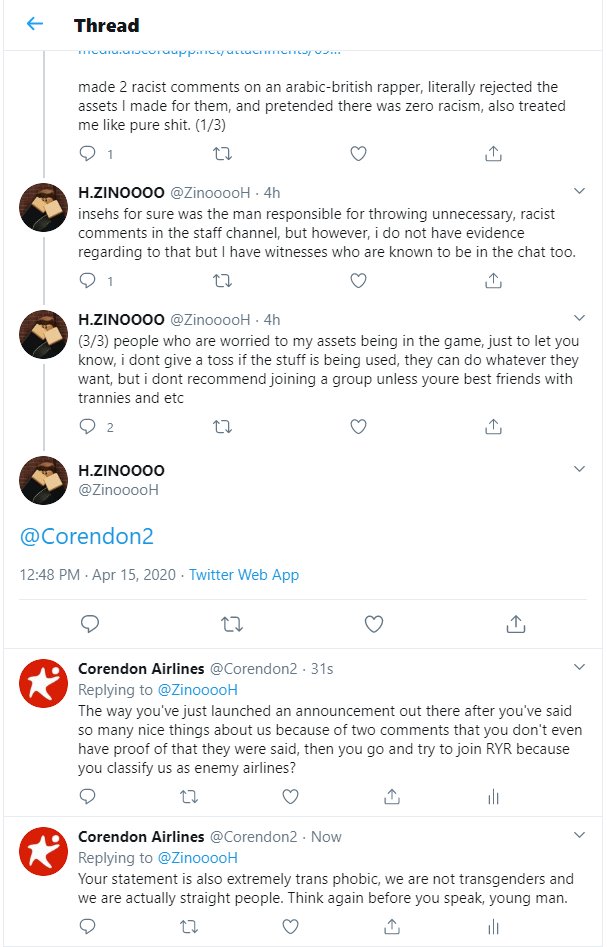 Corendon Airlines Roblox On Twitter Wampol Has Been Suspended From Duties Due To Claiming That We Made Racist Remarks As A Community Being Extremely Transphobic And Attempting To Join An Airline That - mang roblox