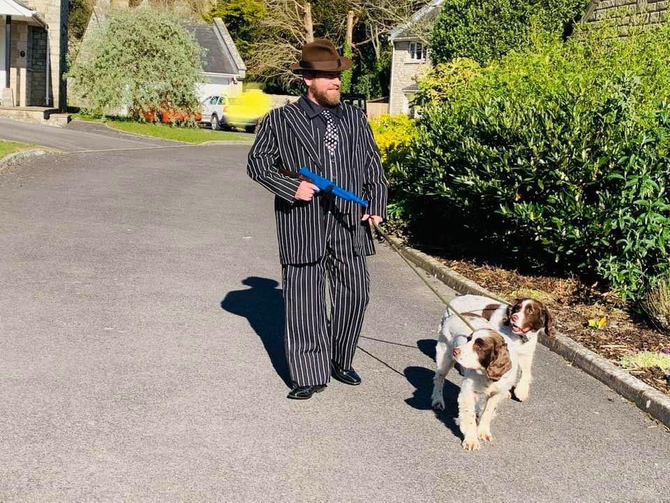 Steve isn’t messing about today for his dog walk!