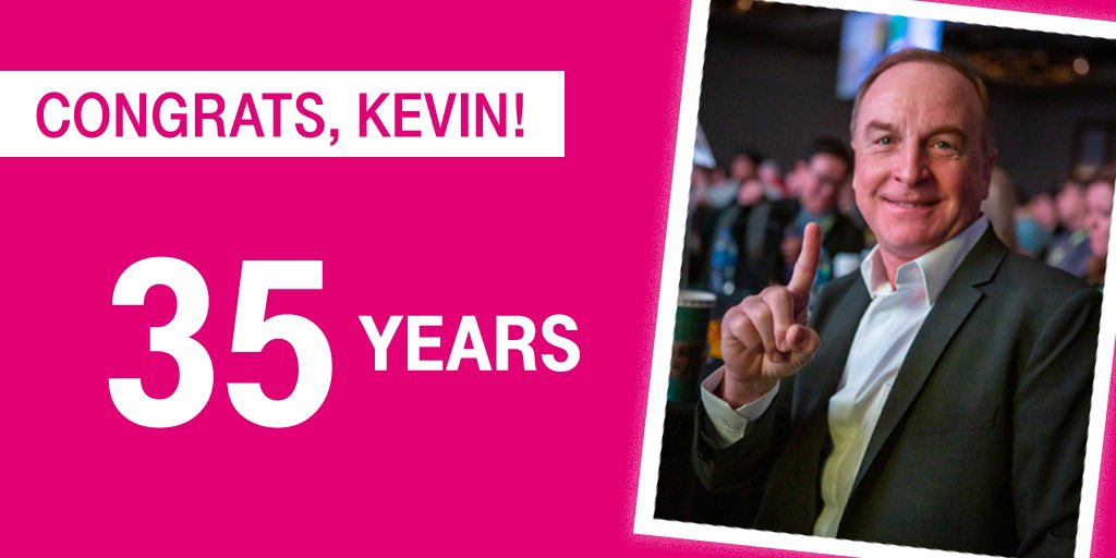 Congrats, Kevin! 🎉 35 YEARS Decades of dedication to @Sprint and an incredible addition to the #NewTMobile in the Southwest!