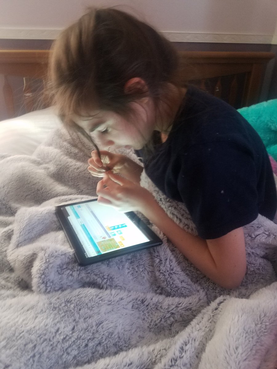 sleamp's tweet image. I just can't today.
I've downed a dalgona coffee just to try to even keep my eyes open.
Thank goodness C is working on her Think Like a Programmer Journey and can do a good chunk of it on her own. #girlscouts #thinklikeaprogrammer