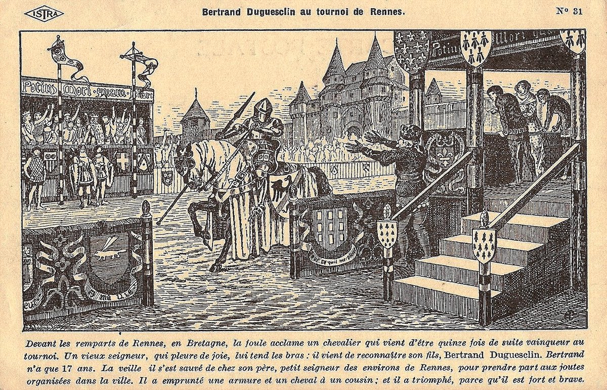 LaurentRiera's tweet photo. Au Moyen-Age, les "Lices" étaient des champs clos où s'affrontaient les chevaliers armés de lances. En 1337, à 17 ans à peine, Bertrand Duguesclin remporte le tournoi de Rennes et entre dans la légende... Retrouvez l'histoire de #Rennes sur #wikirennes > https://t.co/EW2MzhqwED https://t.co/lcMZfSuuLD