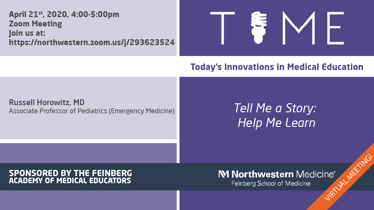 NU_FAME's tweet photo. #TIMELectureSeries is moving virtual for the 4/21 event!

@RussUltrasound drives the #meded conversation to help integrate medical concepts and illustrate a work up &amp; treatment plan into the framework of a patient's story.

RSVP https://t.co/Od4DyONkGZ

#TellMeAStory #HelpMeLearn https://t.co/m972CrJeWM