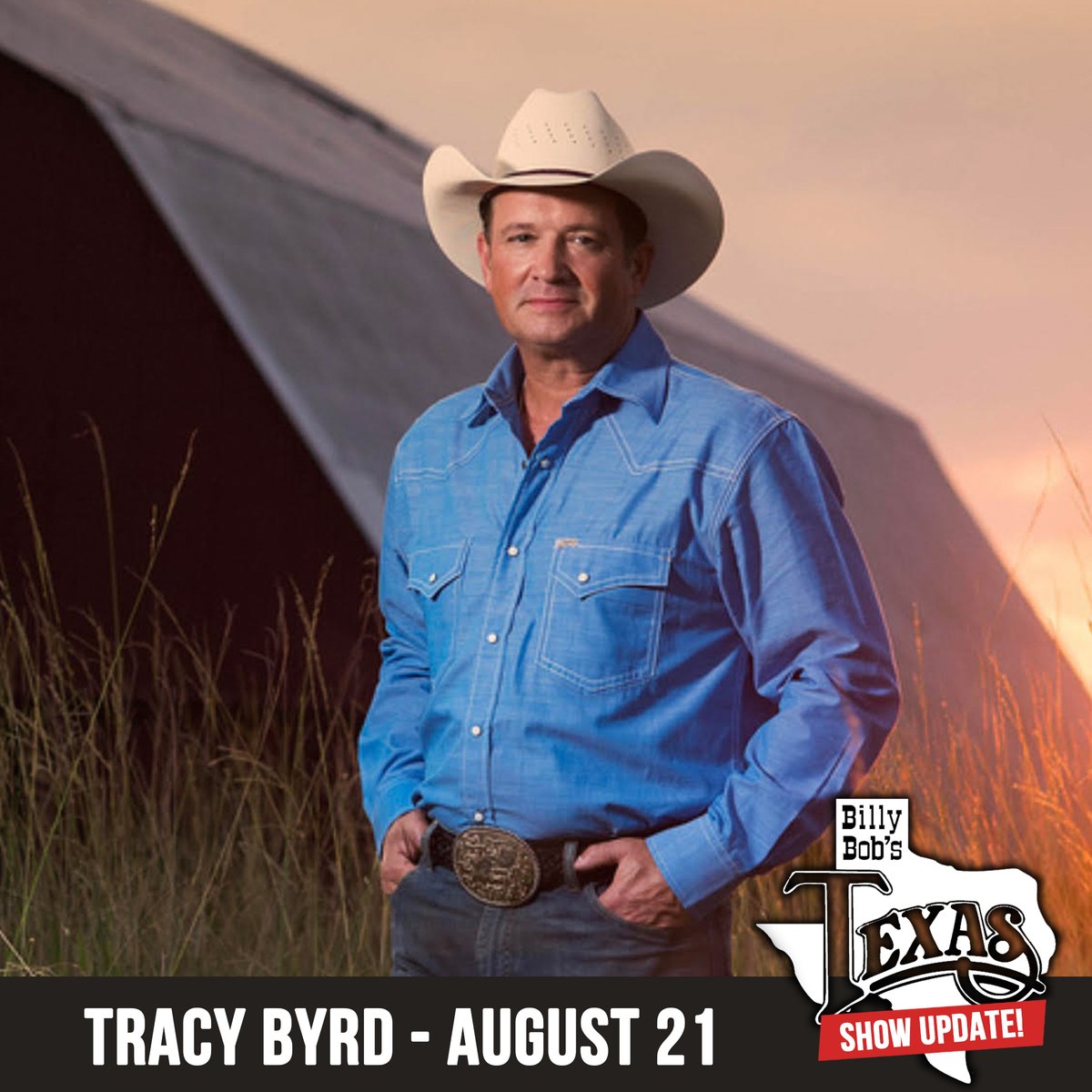 Billy Bob's Texas (@billybobstexas) on Twitter photo Due to concerns regarding COVID-19 and in an effort to do our part to protect our community, the <a href="/TracyByrdMusic/">Tracy Byrd Music</a> concert, originally scheduled for Friday, May 1, has been rescheduled for Friday, August 21.
For more info and refund details, visit billybobstexas.com/news/9800. Due to concerns regarding COVID-19 and in an effort to do our part to protect our community, the <a href="/TracyByrdMusic/">Tracy Byrd Music</a> concert, originally scheduled for Friday, May 1, has been rescheduled for Friday, August 21.
For more info and refund details, visit billybobstexas.com/news/9800.