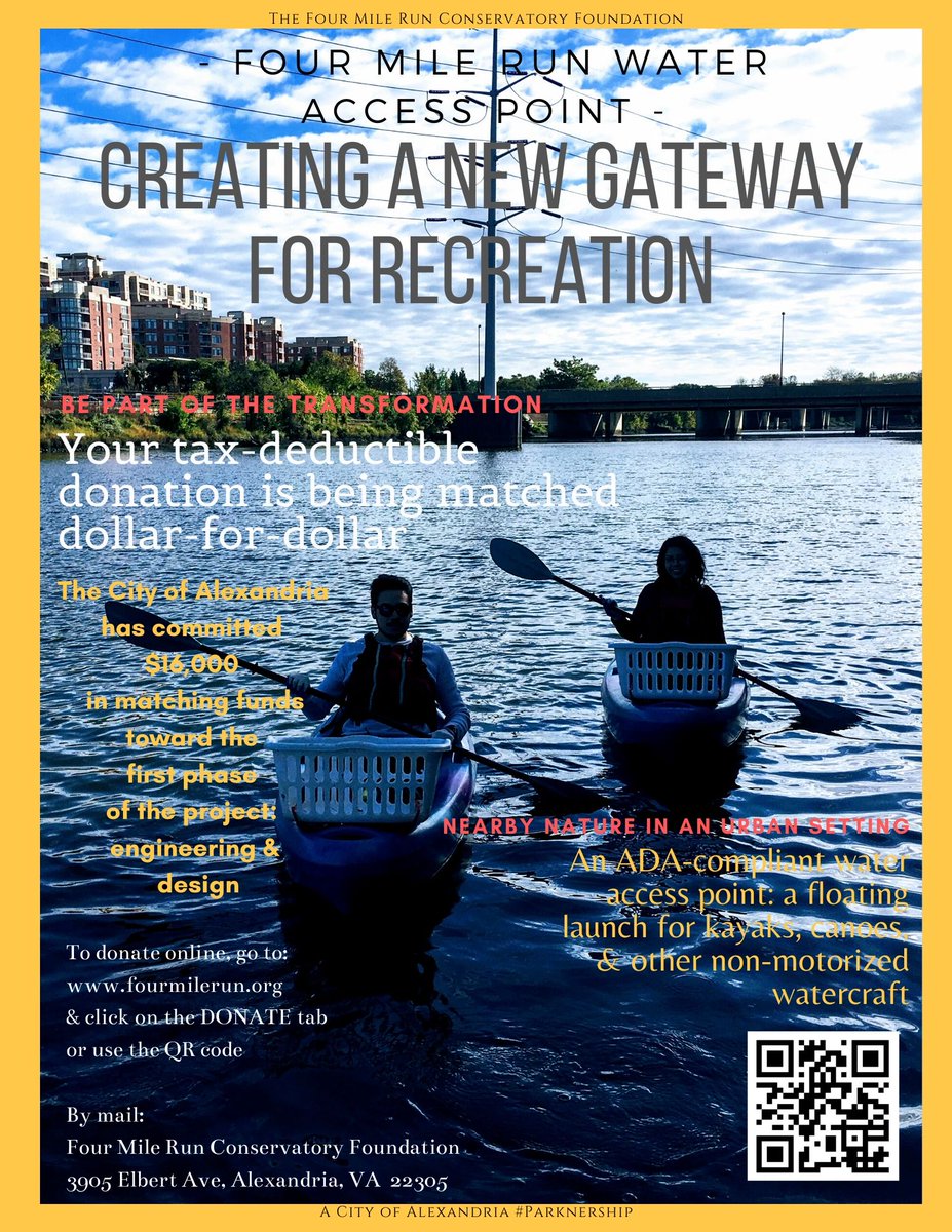 Wow! We're overwhelmed by your support! Now past 2/3 of our goal to establish an ADA-compliant water access point in Four Mile Run! The first phase of the project is in reach: engineering and design.

Find out more &amp; pass it on: spring2action.org/organizations/…