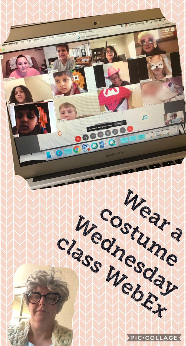 buchananclass's tweet photo. Our virtual circle up today... trying to keep the kids entertained and happy! Thanks to our special guest @HESnwalls for joining us and our game of “change one thing” ❤️ #HESSoars @BuchananKris https://t.co/3QDDPoCKB1