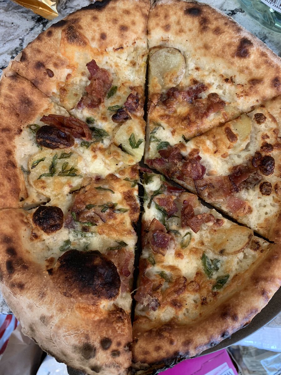caricornish's tweet photo. Had our first takeout of the pandemic! Pizza and beer from @JacksAbby It was heaven! And they made it so easy! #curbsidepickup #nohumancontact https://t.co/IDeYOwbdUD