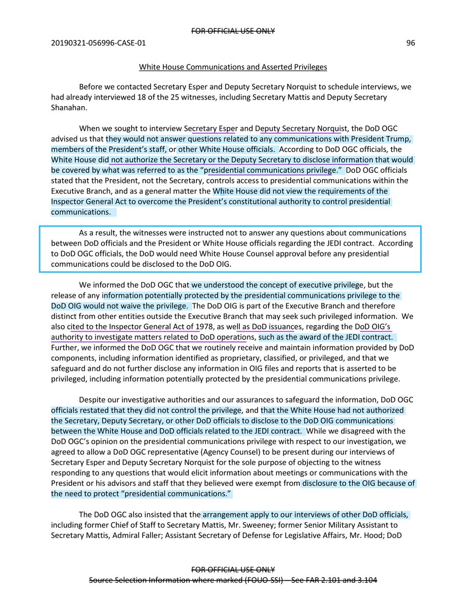 I now refer you to pages 94 et seq - those that said I was wrong about Mattis - when I asserted I have/had ZERO reason to believe he isn’t a patriot.I always provide you docsMoreover if I’m stating an opinion v fact I let you knowShall we debate again? https://media.defense.gov/2020/Apr/15/2002281438/-1/-1/1/REPORT%20ON%20THE%20JOINT%20ENTERPRISE%20DEFENSE%20INFRASTRUCTURE%20(JEDI)%20CLOUD%20PROCUREMENT%20DODIG-2020-079.PDF