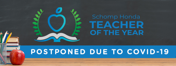 schomphonda's tweet photo. The 2020 Schomp Honda Teacher of the Year contest has been postponed. We want to ensure that the nominees are properly honored &amp; celebrated. We have narrowed our 670 nominations down to 20 finalists. ⁣

Please follow our social media &amp; website for updates.
#SchompHondaTOY https://t.co/dXYXSW7j85