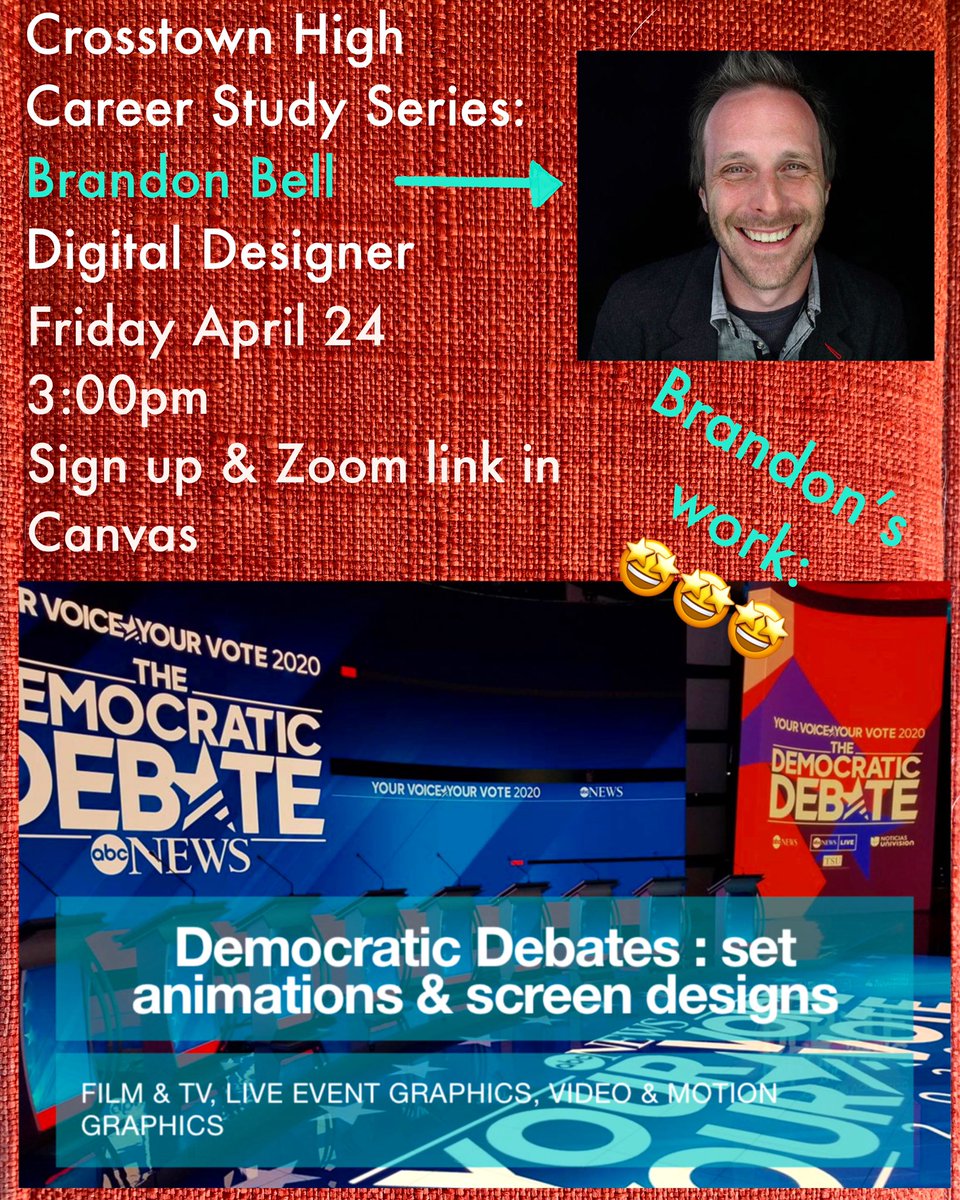 NEW Career Study Series! First up, Emmy Award winner Brandon Bell. Sign up on Canvas. Set a reminder. Don’t miss this! ⚡️⚡️⚡️