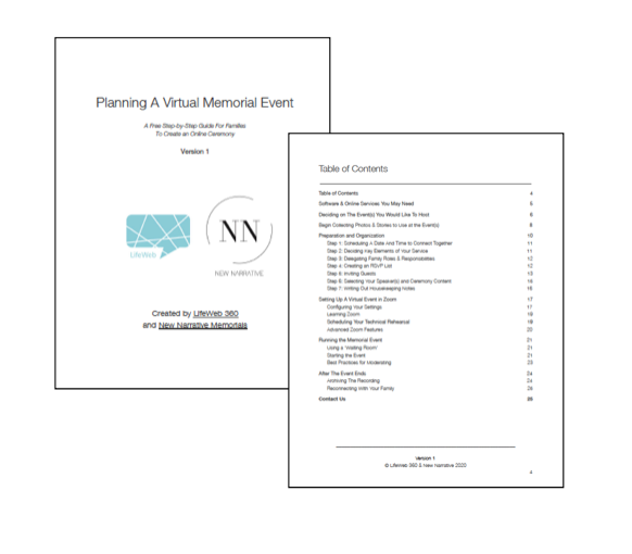 #hotoffthepress - We've teamed up with 
<a href="/LifeWeb360/">LifeWeb</a> to offer a brand new E-Book for families planning a #virtualmemorial. Download it FREE and DM us to walk you through it, step by step --> bit.ly/nnfamilypack