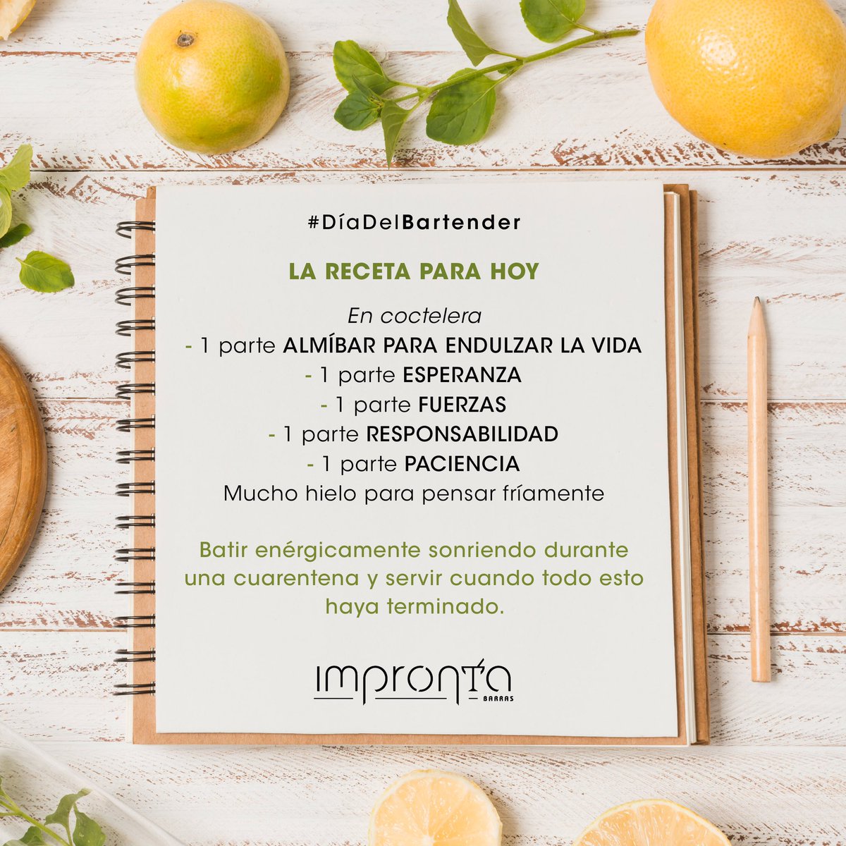 ¡Feliz día, bartenders!

Hoy les toca preparar el cóctel más importante.

#DíaDelBartender