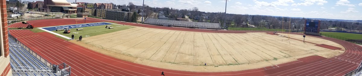 The makeover at Chalmers Field continues on. Majority of the turf has been removed. #UDLeaveALegacy