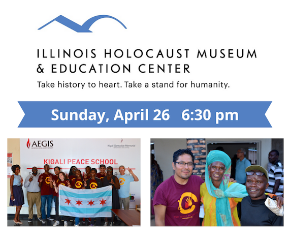 PeaceXChicago's tweet photo. SUN, 4.26, 6:30 pm CST The Illinois Holocaust Museum will “Zoom" our @FreeSpiritChi-produced documentary "Amahoro | The Peace Exchange in Rwanda." Program Manager Henry Cervantes will host a post-film discussion. FREE--register at https://t.co/RUvXXtXlVs. https://t.co/IuKuil5ONE