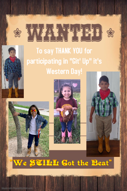 WarriorCoachG's tweet photo. THANK YOU my @warriors112 for participating in our "Git' Up" it's Western Day! Love you all and Miss ya'll. Don't forget to get out that Fancy🎩 Gear any dance like you just won the "Lottery" 💰 #virtualthemeweek @McAllenISD
@PTOWILSON112 @inquiringleader @DBzibziak4 https://t.co/LshwbNP09k