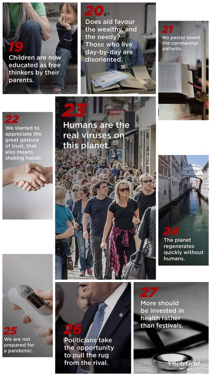 “27 things that Covid-19 showed the world where we stand now.”