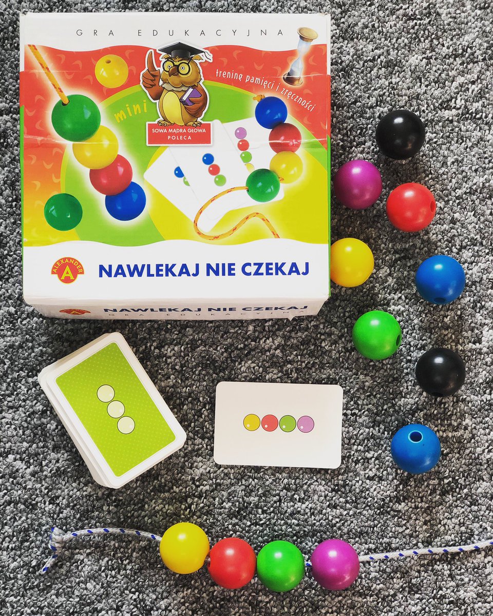 MartaTesterka's tweet photo. Dziś ćwiczymy zręczność, pamięć i kolory! Najmłodsi mogą ćwiczyć zręczność poprzez nawlekanie koralików na sznurek. Troszkę starsi mogą próbować odzwierciedlać schematy z kart, a ci najstarsi mogą się pokusić o układanie schematów z pamięci lub na czas ⏳👍
#zostanwdomu https://t.co/ZqFj4ZoPRF