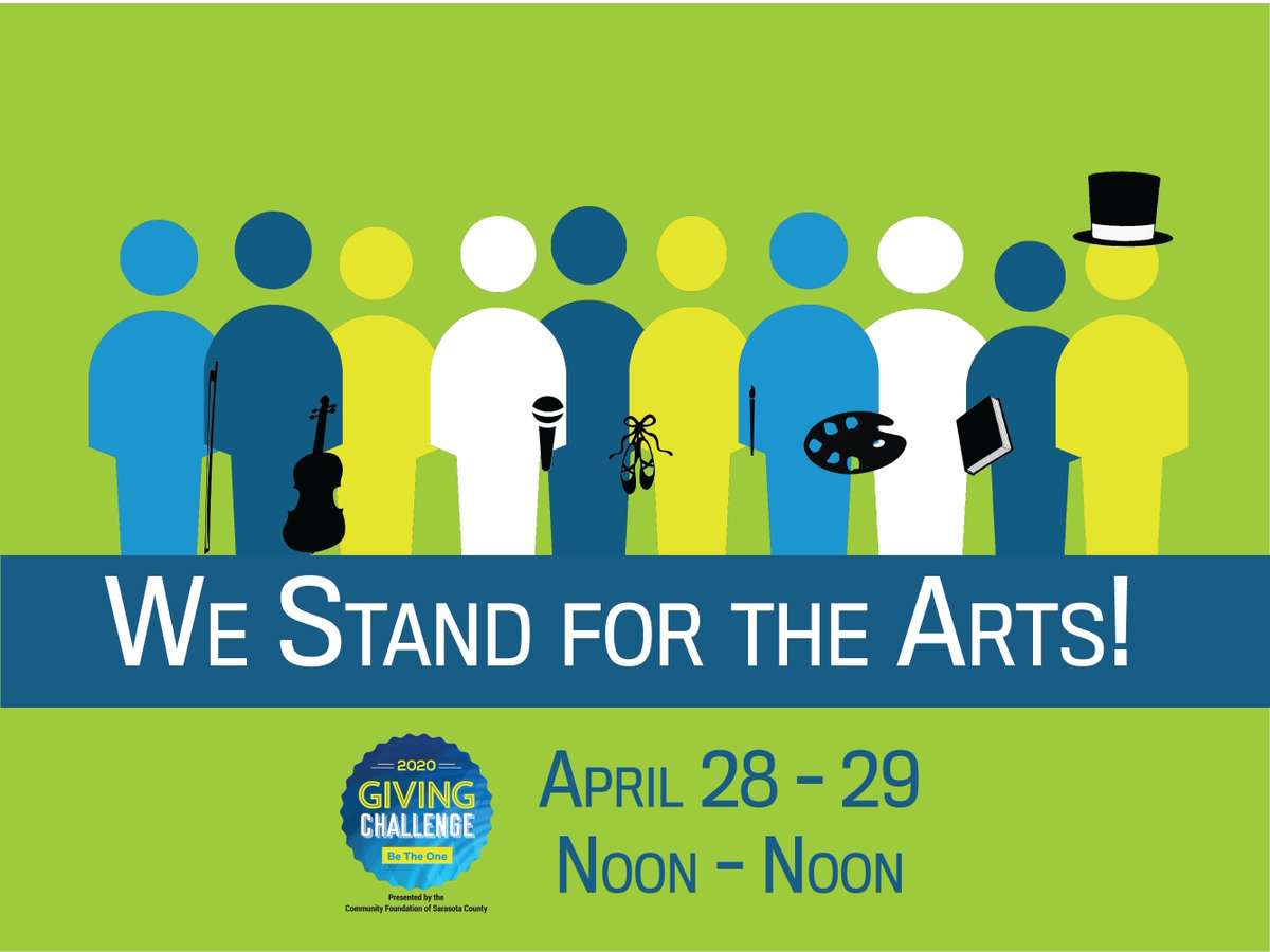 Be the One Who Stands for the Arts - Donate to the Arts and Cultural Alliance of Sarasota County during #GivingChallenge2020. April 28 - 29, noon-noon.

#StandForTheArts #BeTheOne