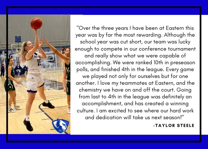 EIUWBB's tweet photo. Some insight from Taylor Steele about what this past season has meant to her! #bleedblue #panthers #culturebuilding #momentsmatter https://t.co/WPFN9brwBk