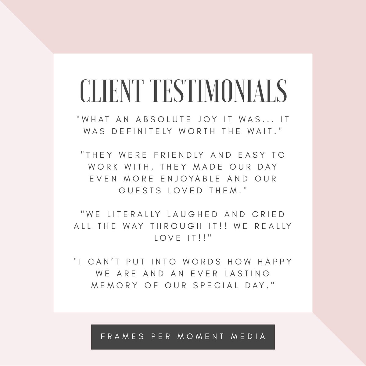 FramesM's tweet image. Some snippets from a few of our testimonials. You can find more on our website framespermomentmedia.co.uk 🌐🎥
•
•
#weddingfilm #weddingvideo #testimomials #weddingvideographer #wedding #weddings #weddingvideography #weddingvibes #videography #smallbusiness #capturingeverymoment