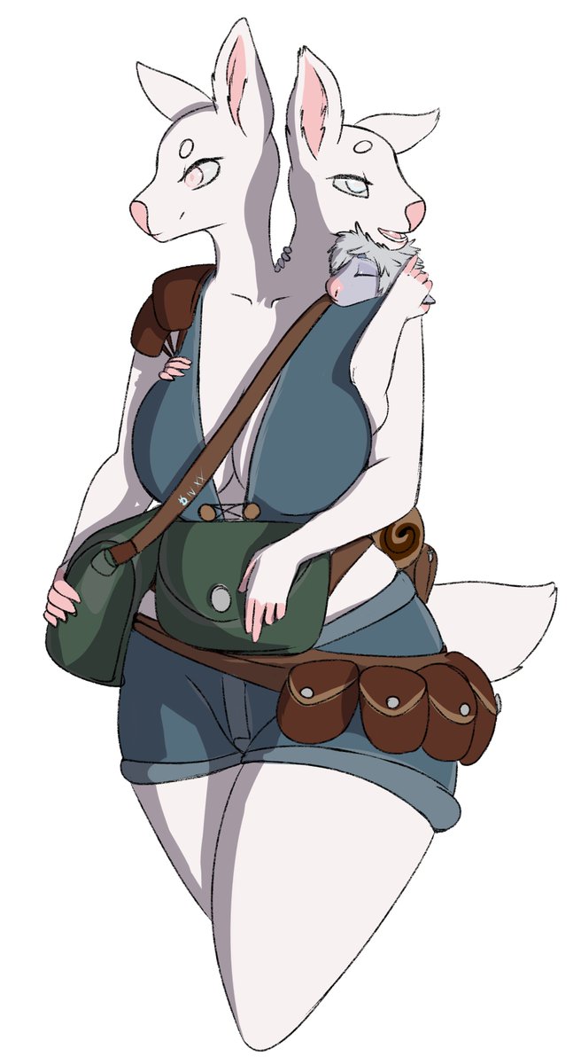 Vetur and Snjor are at it again, this time with their favorite passenger tagging along for the foreseeable future! Snjor is probably singing their daughter a lullaby or reciting a story.
Thanks to @PonyMutant  for commissioning me again!