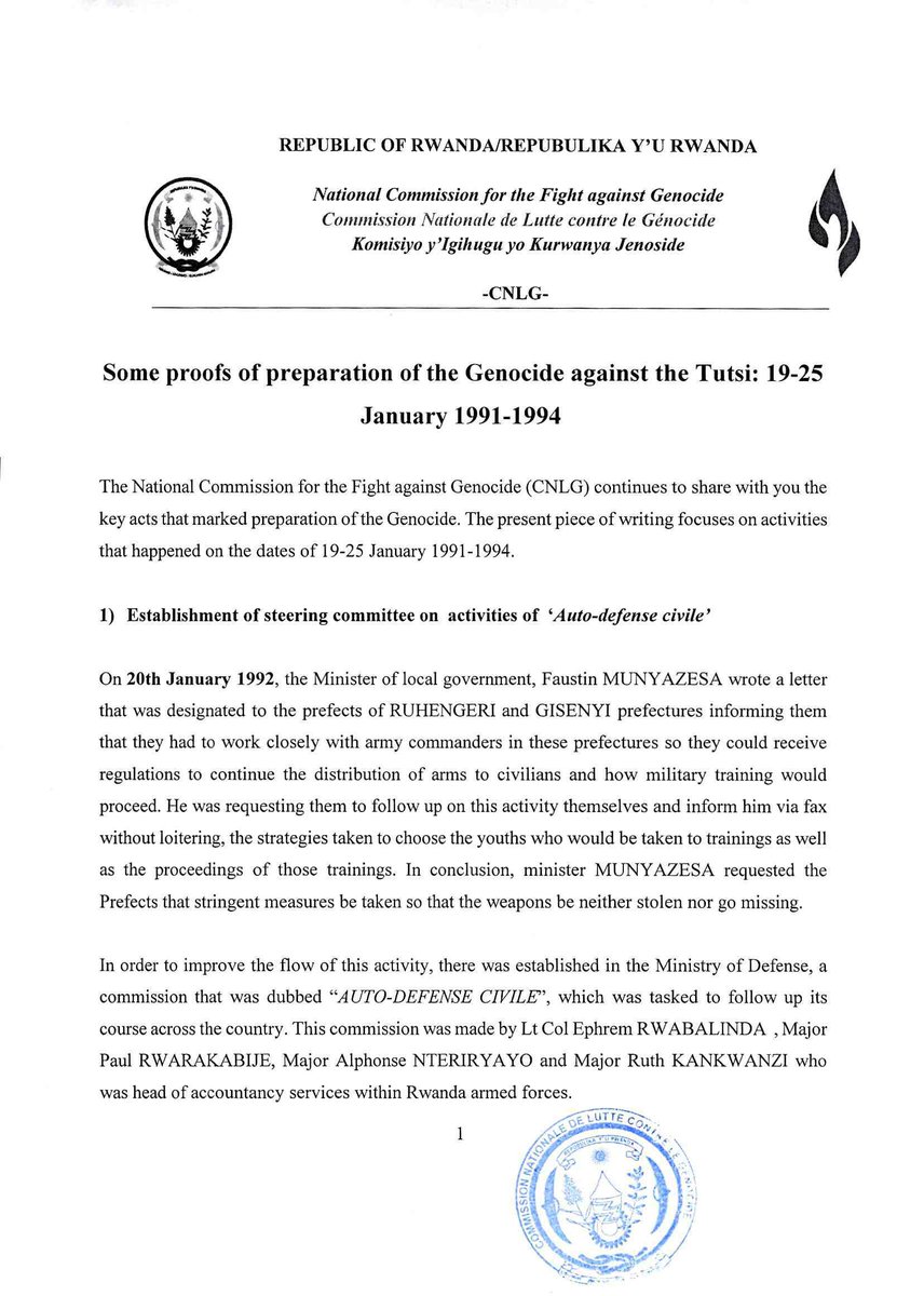 Some proofs of preparation of the  #GenocideAgainstTutsi between 19-25 Jan 1990-1994Page 1-4Part 1/2 #Kwibuka26  #rwot