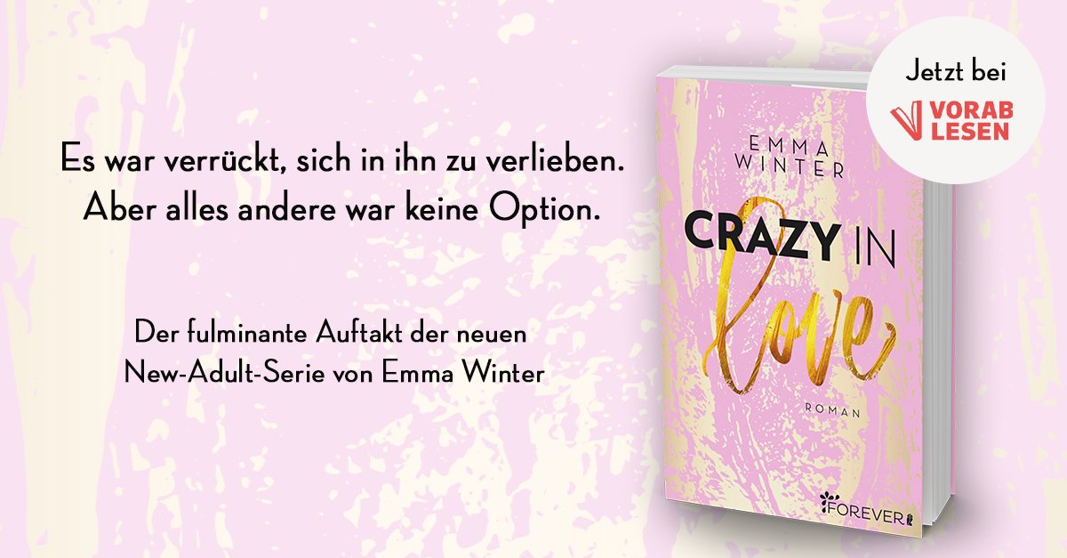 Es geht los mit der neuen tollen New-Adult-Reihe von Emma Winter! Lasst euch verzaubern von Sashas und Bens Liebesgeschichte. Auf @vorablesen könnt ihr bereits jetzt in die Leseprobe reinlesen und mit ein bisschen Glück ein Rezensionsexemplar gewinnen:  vorablesen.de/buecher/crazy-…