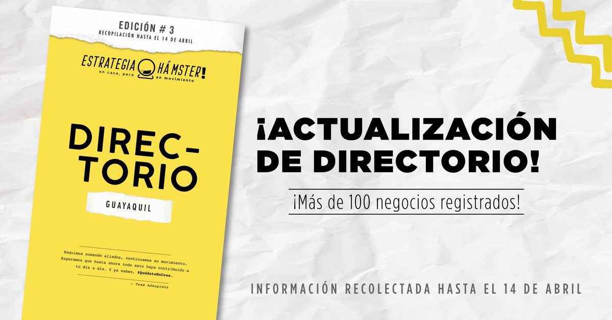 adsapiens's tweet photo. ¿Conoces todas las marcas que son parte de #EstrategiaHámster? ¡Gracias a los que se han contactado con nosotros! Hemos agregado a esta actualización el detalle de los lugares que aceptan tarjeta. Descárgate el directorio aquí:

https://t.co/qiH7kvNDvJ https://t.co/H6bgkN976L