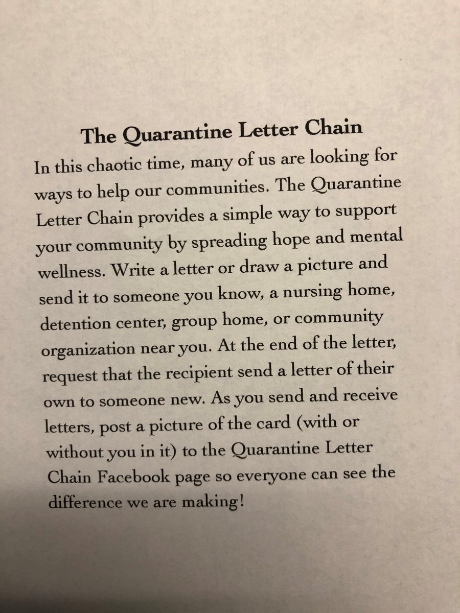 unmc_mmi's tweet photo. How many followers can we rally to do this???
@ChainQuarantine #QuarantineChainLetter
A few moments of your time could improve someone's entire day.❤️
#unmcMMI #MMIrt #InThisTogether https://t.co/AtCARHx47G