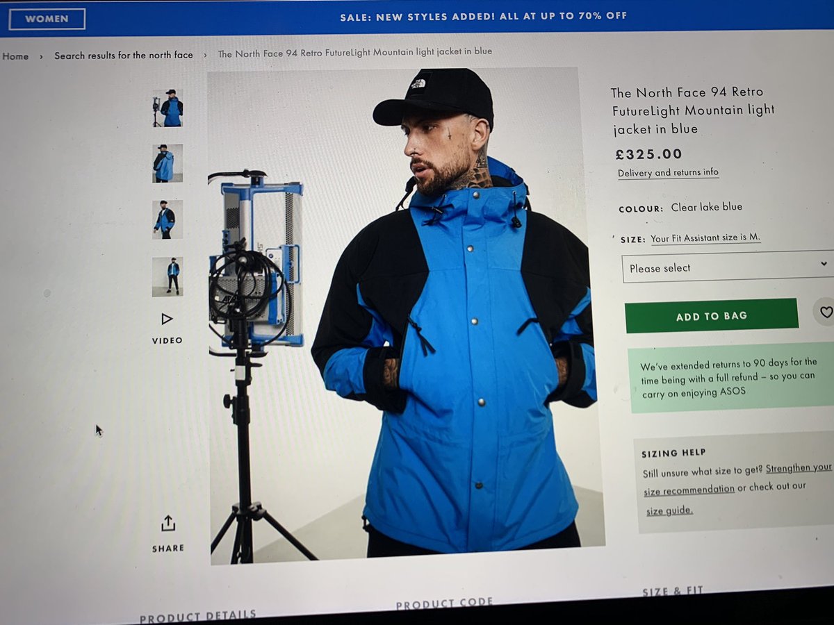 Erm, does anyone want to tell @ASOS that they’ve left a light in the back of shot. What’s going on here!?