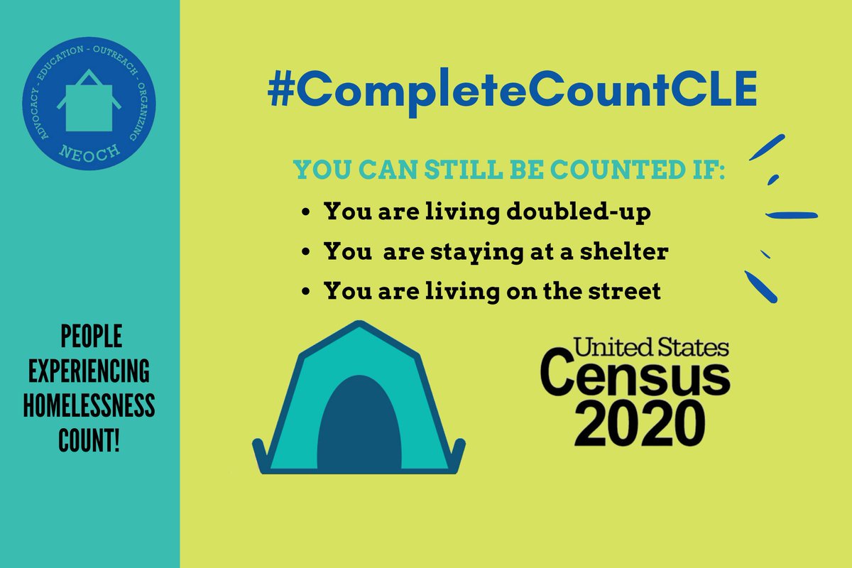 clevhomeless's tweet image. Despite the public health crisis, the 2020 Census is still happening! If you encounter someone experiencing homelessness, let them know they'll be counted if they're staying in a shelter or contact NEOCH if someone who is unsheltered needs to be counted! #CompleteCountCLE