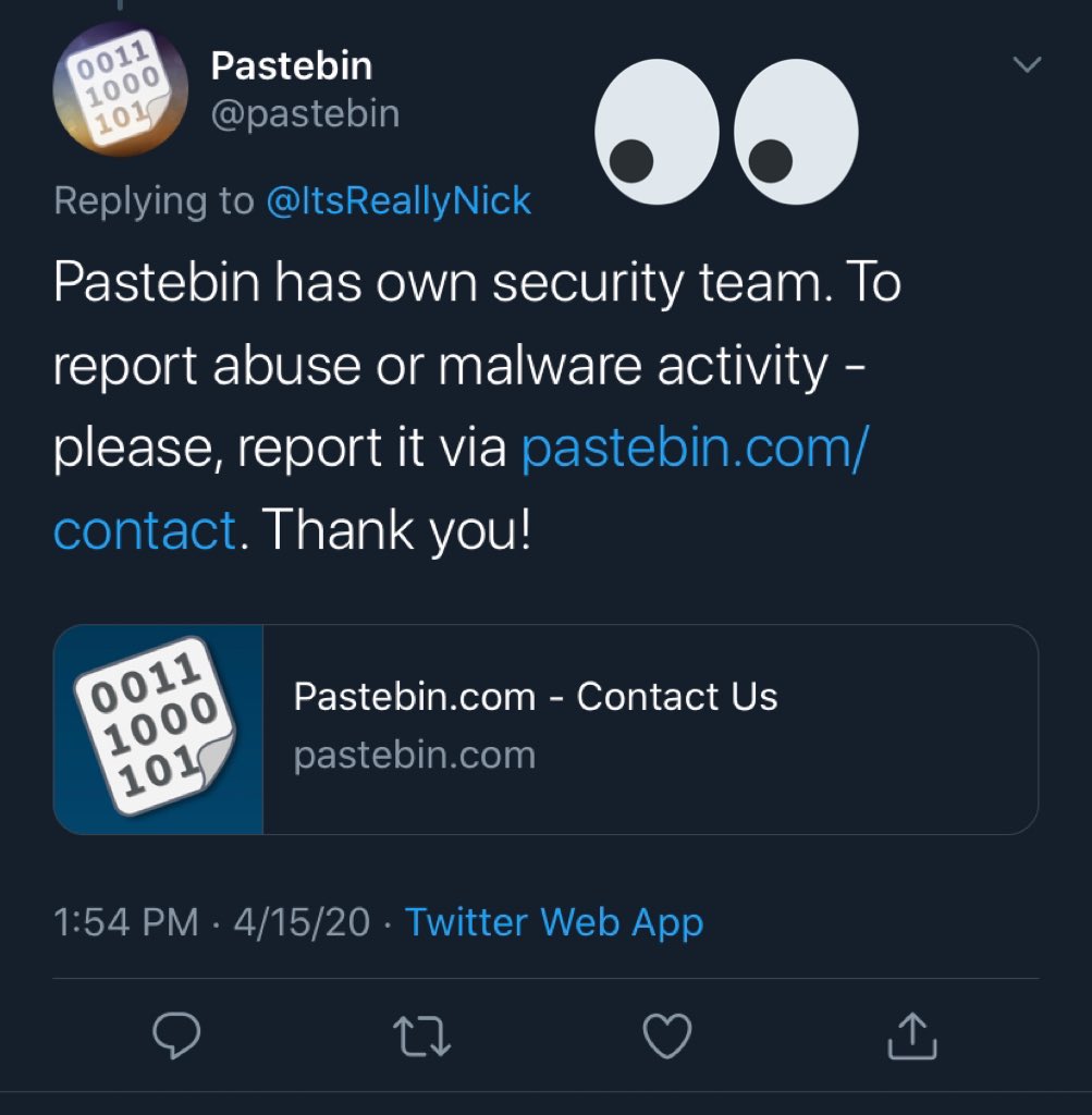I see you deleted your reply (pictured)Take it or leave it – may I suggest: with the amount of abuse seen on the platform, the manual process for reporting each one paragraph style in English via the UI may be cumbersome to some.Consider building out REPORT ABUSE as an API?