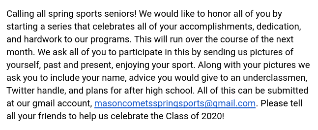 MHSsportsradio's tweet image. Let's honor our seniors!!!